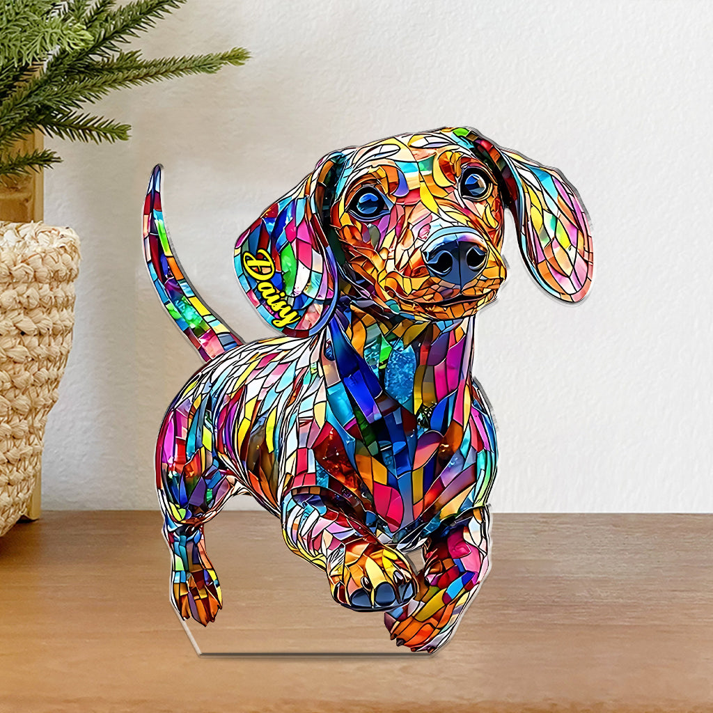 Love Dachshunds - Personalized Dachshund Window Hanging Suncatcher Ornament