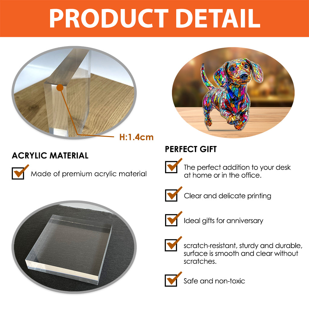 Love Dachshunds - Personalized Dachshund Window Hanging Suncatcher Ornament