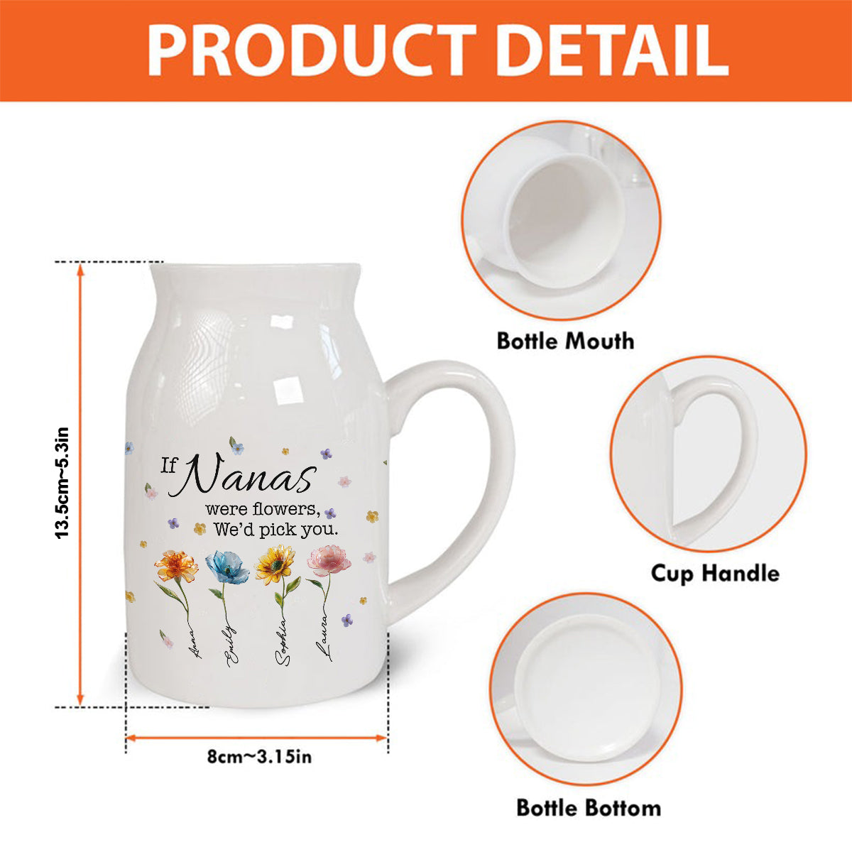 If Nanas Were Flowers - Personalized Grandma Ceramic Flower Vase