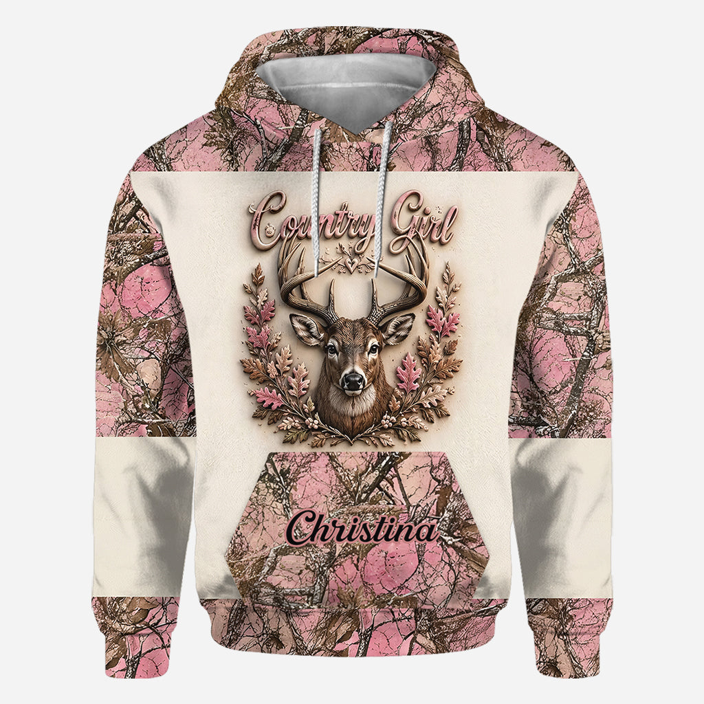Country Girl - Personalized Hunting All Over Shirt