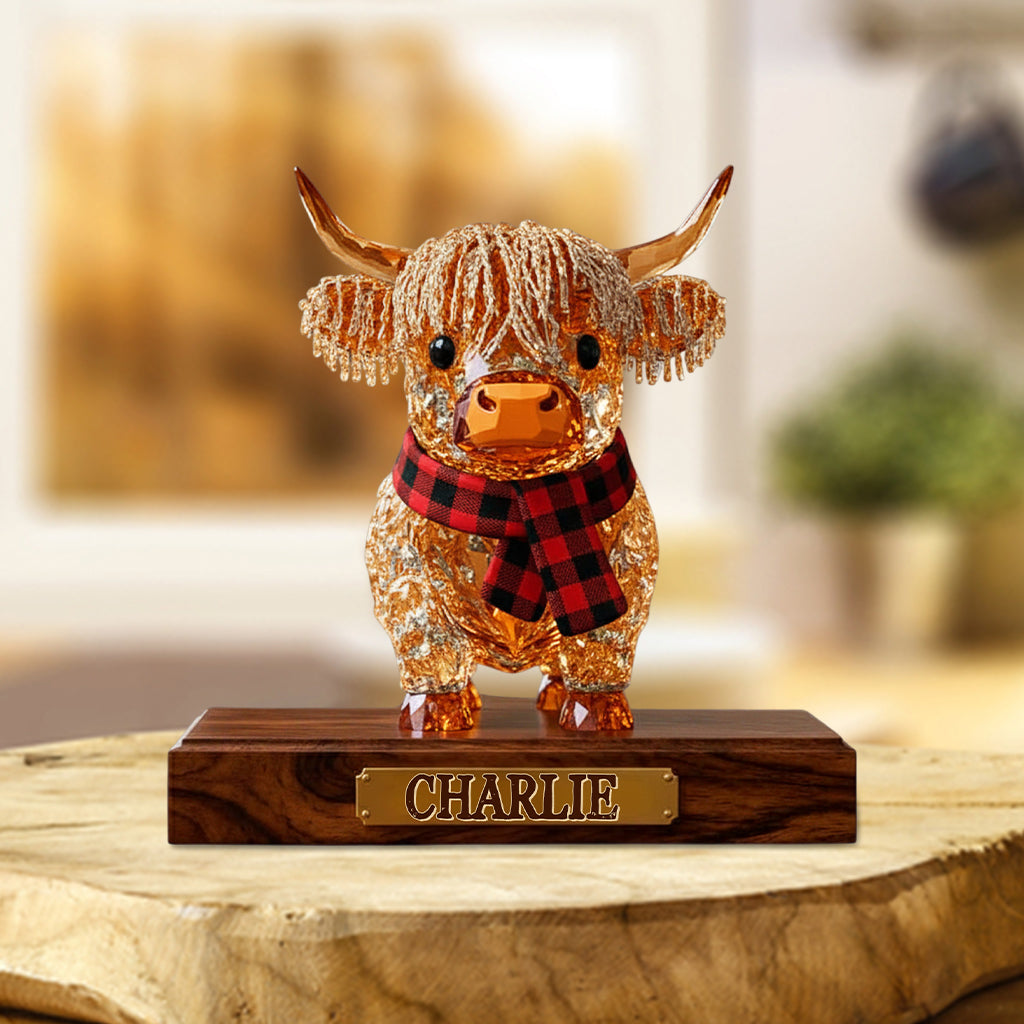 Cute Highland Cow - Personalized Highland Cow Custom Shaped Acrylic Plaque