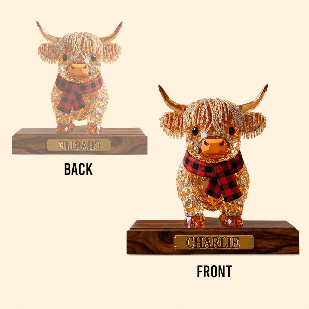 Cute Highland Cow - Personalized Highland Cow Custom Shaped Acrylic Plaque
