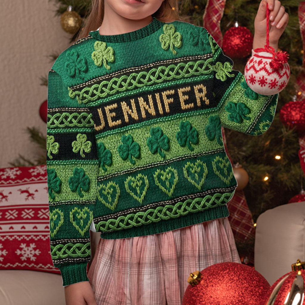 Lucky Shamrock - Personalized Irish Ugly Sweater