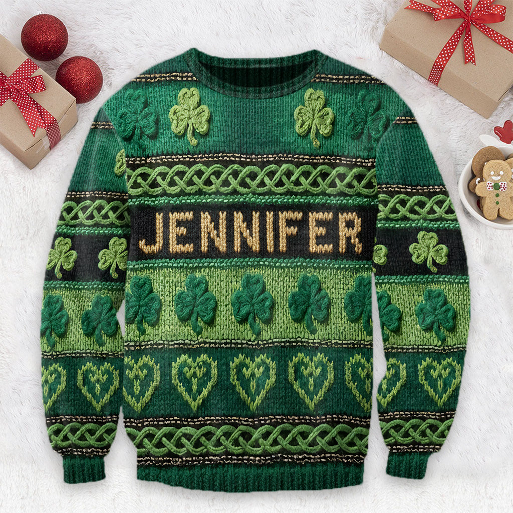 Lucky Shamrock - Personalized Irish Ugly Sweater