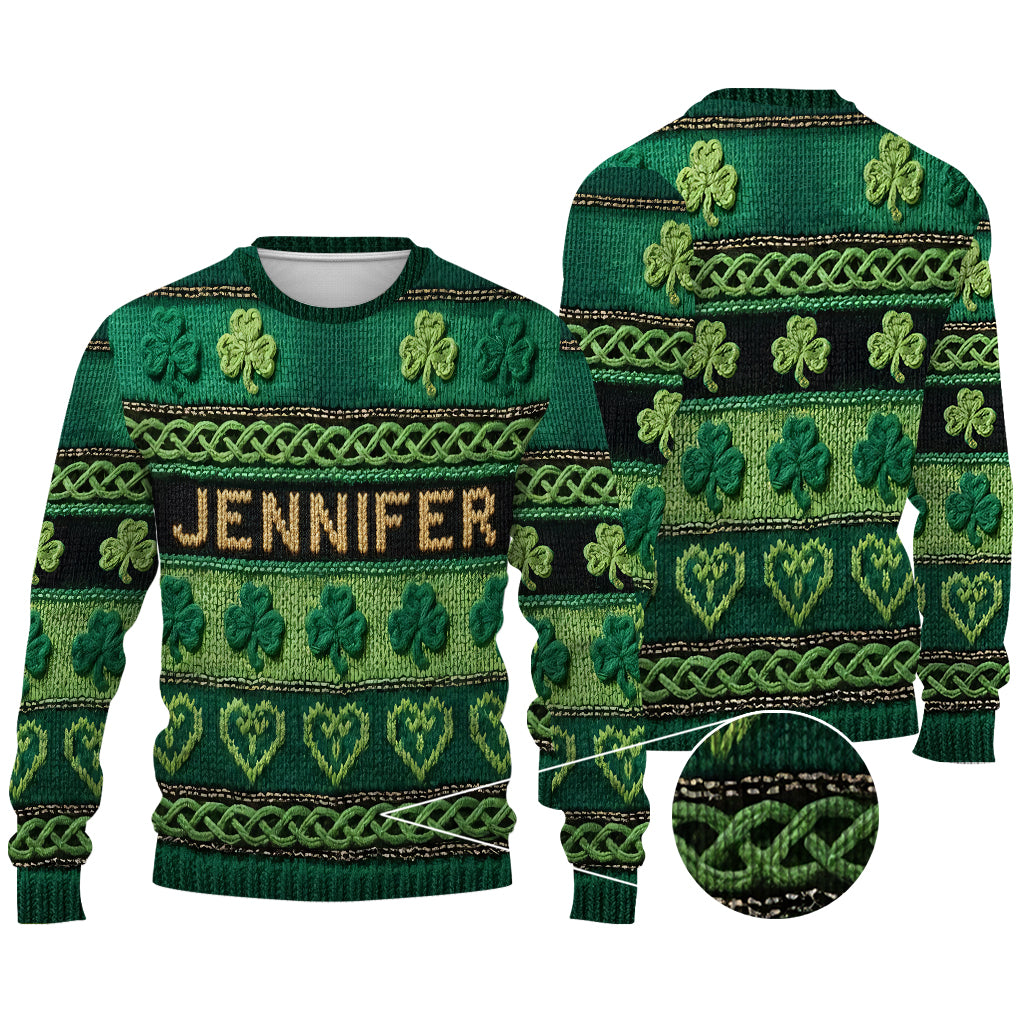 Lucky Shamrock - Personalized Irish Ugly Sweater