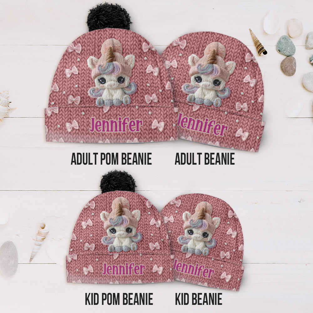 Adorable Unicorn - Personalized Kid Beanie Hat