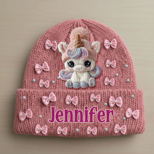 Adorable Unicorn - Personalized Kid Beanie Hat