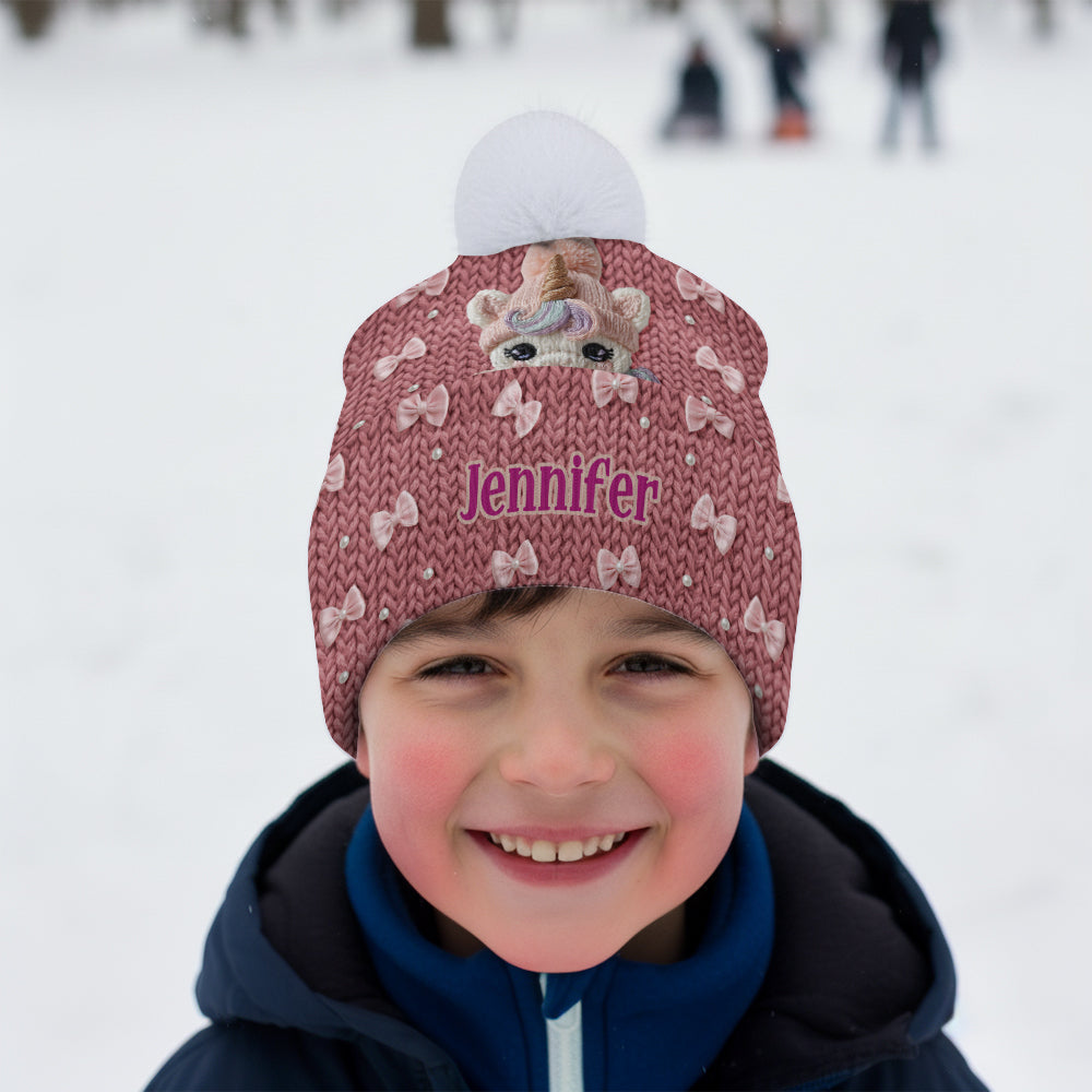 Adorable Unicorn - Personalized Kid Beanie Hat