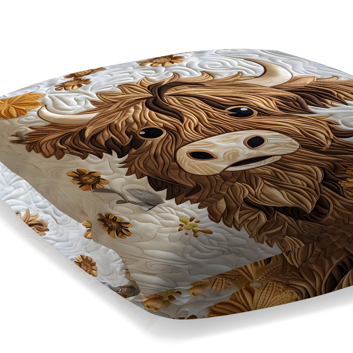 Fluffy Highland Cow - Highland Cow Throw Pillow