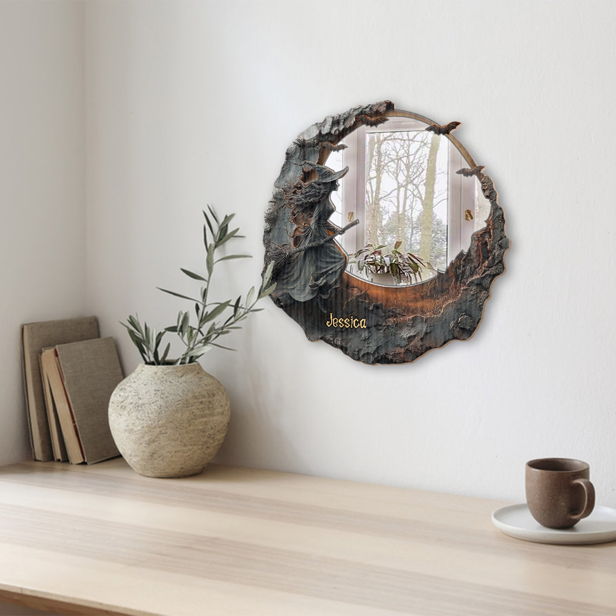 The Witch Is In - Personalized Witch Wall Hanging Mirror