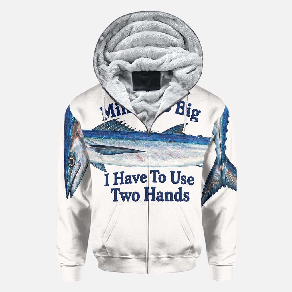 Mine's So Big I Have To Use Two Hands - Personalized Fishing All Over Shirt