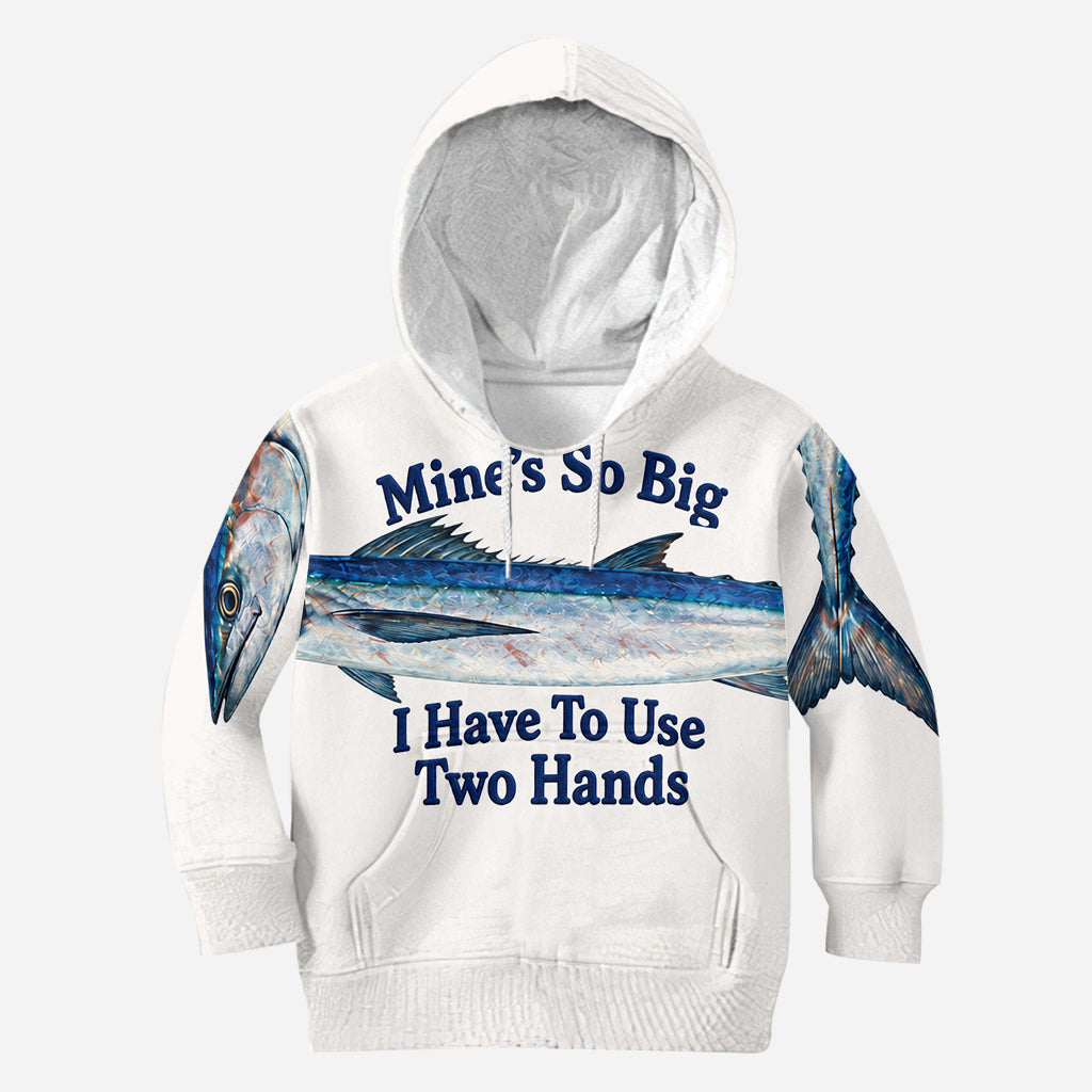Mine's So Big I Have To Use Two Hands - Personalized Fishing All Over Shirt