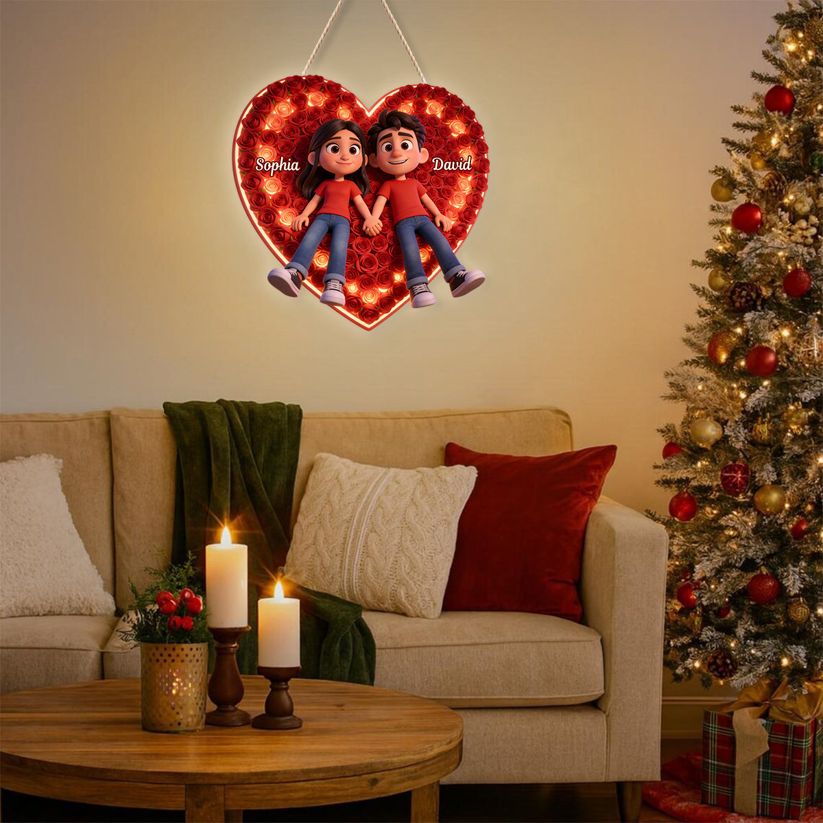 Any Photo Perfect Gift For Couple - Personalized Couple LED Light Acrylic Sign