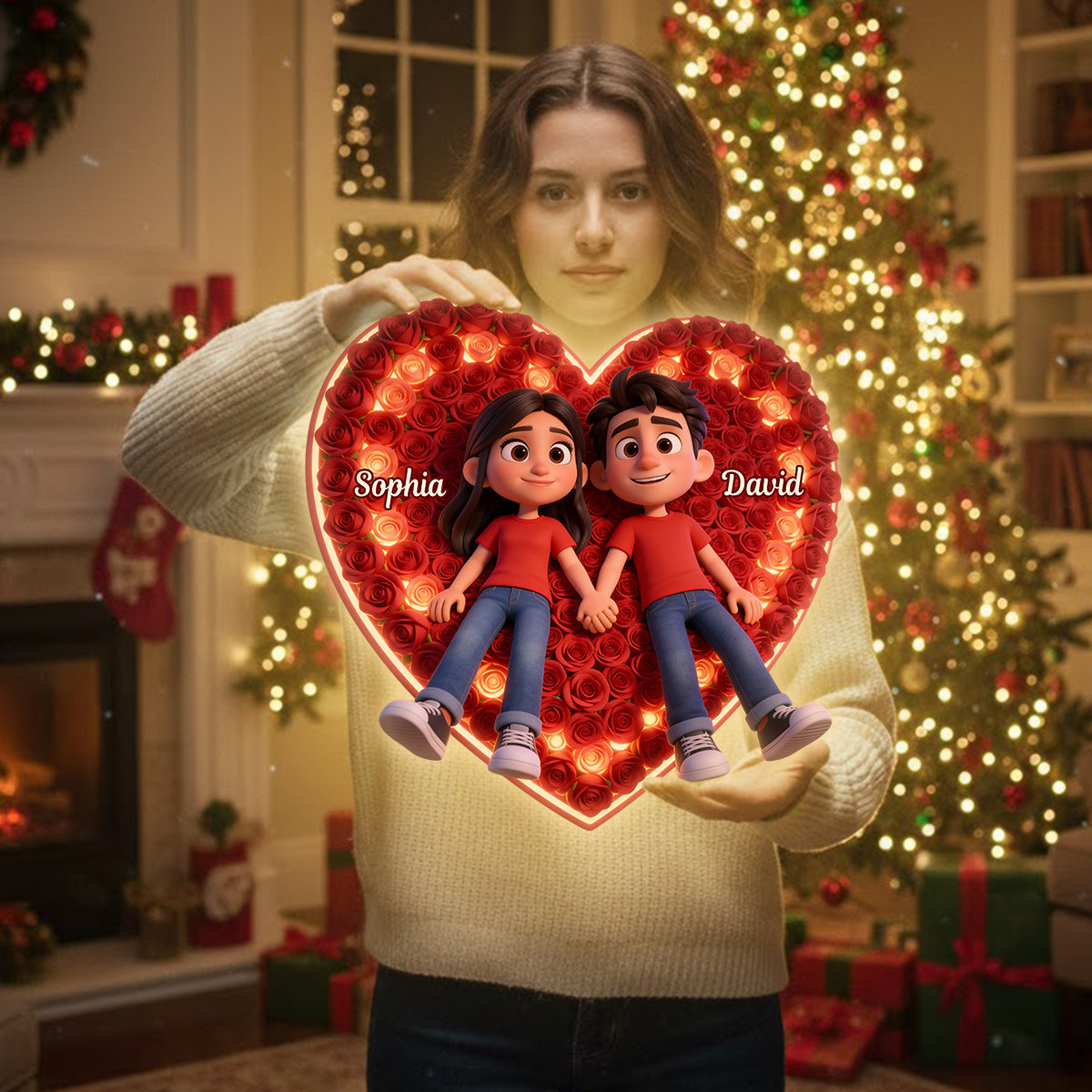 Any Photo Perfect Gift For Couple - Personalized Couple LED Light Acrylic Sign