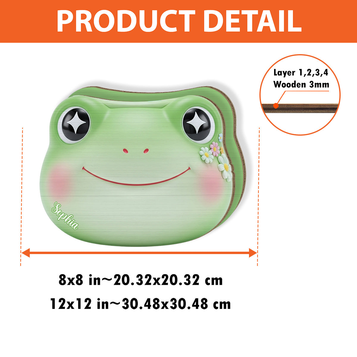 Cute Frog - Personalized Frog Wooden Pen Holder