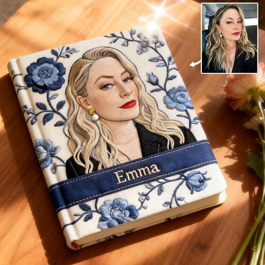 Custom Any Photo & Birth Month Flower - Personalized Self Love Leather Journal