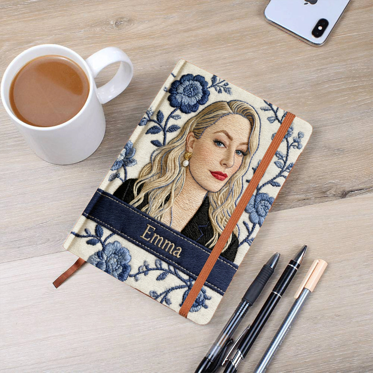 Custom Any Photo & Birth Month Flower - Personalized Self Love Leather Journal