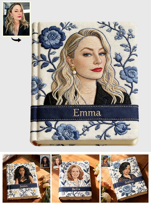 Custom Any Photo & Birth Month Flower - Personalized Self Love Leather Journal