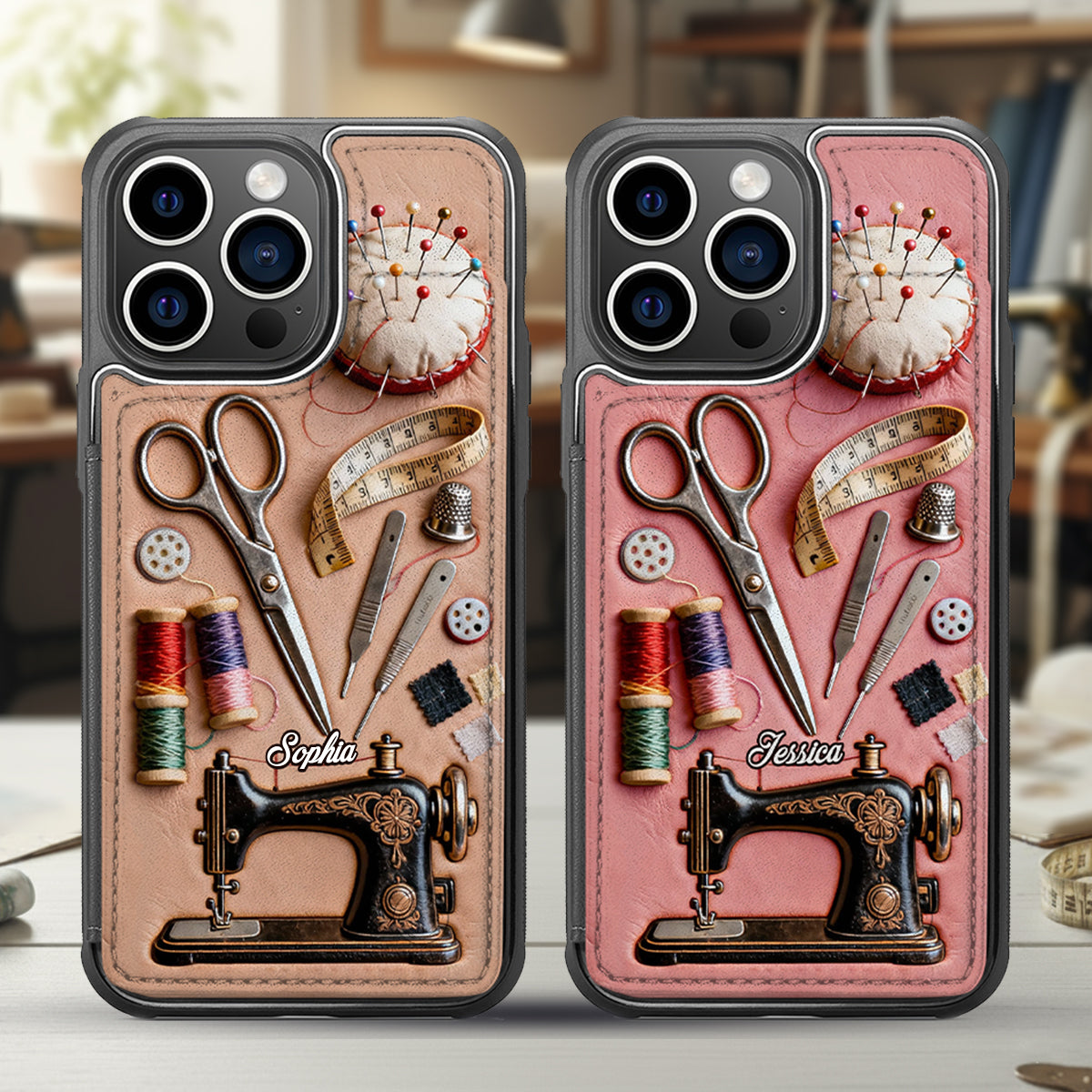 Love Sewing - Personalized Sewing Fully Printed Wallet Phone Case