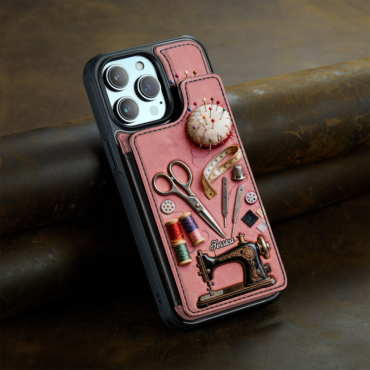 Love Sewing - Personalized Sewing Fully Printed Wallet Phone Case