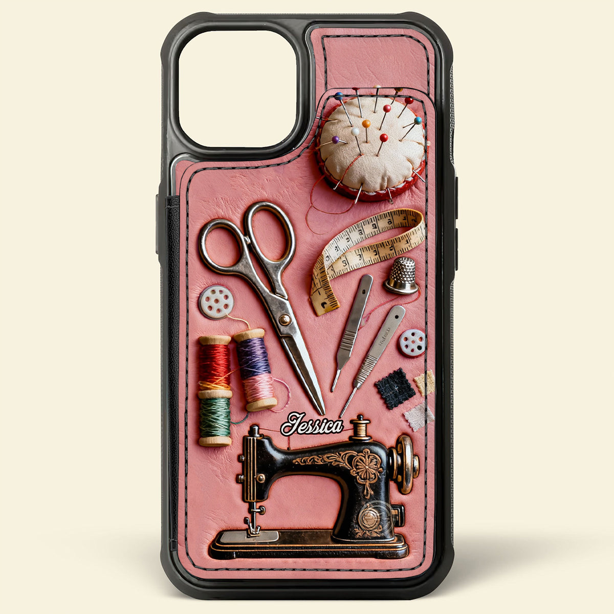 Love Sewing - Personalized Sewing Fully Printed Wallet Phone Case