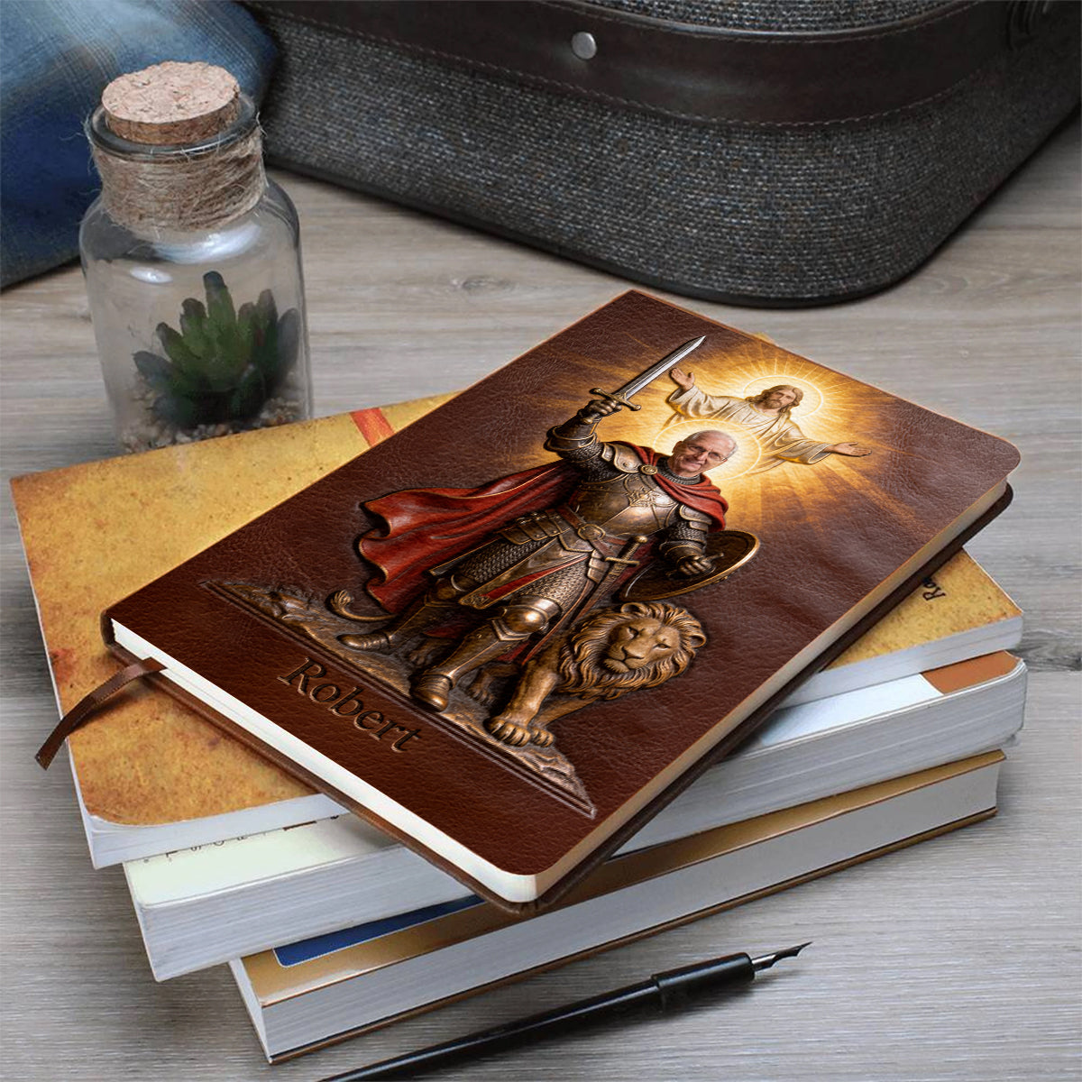 Custom Any Photo - Armor Of God - Personalized Christian Leather Journal