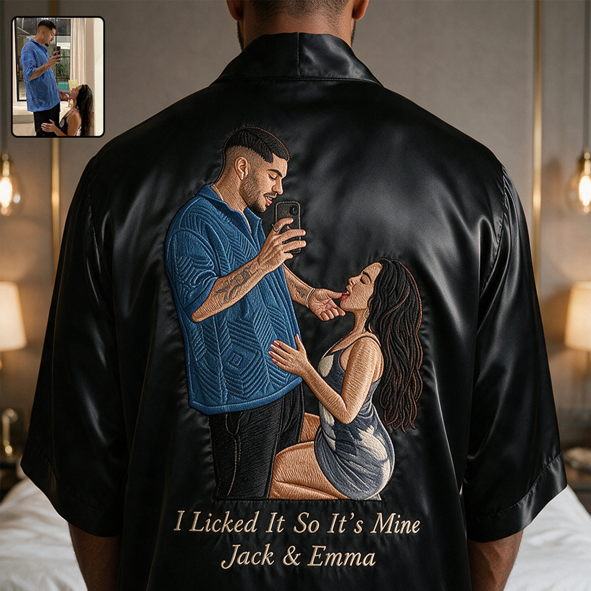 Thanks For All The Orgasms - Personalized Spicy Couple Satin Robe