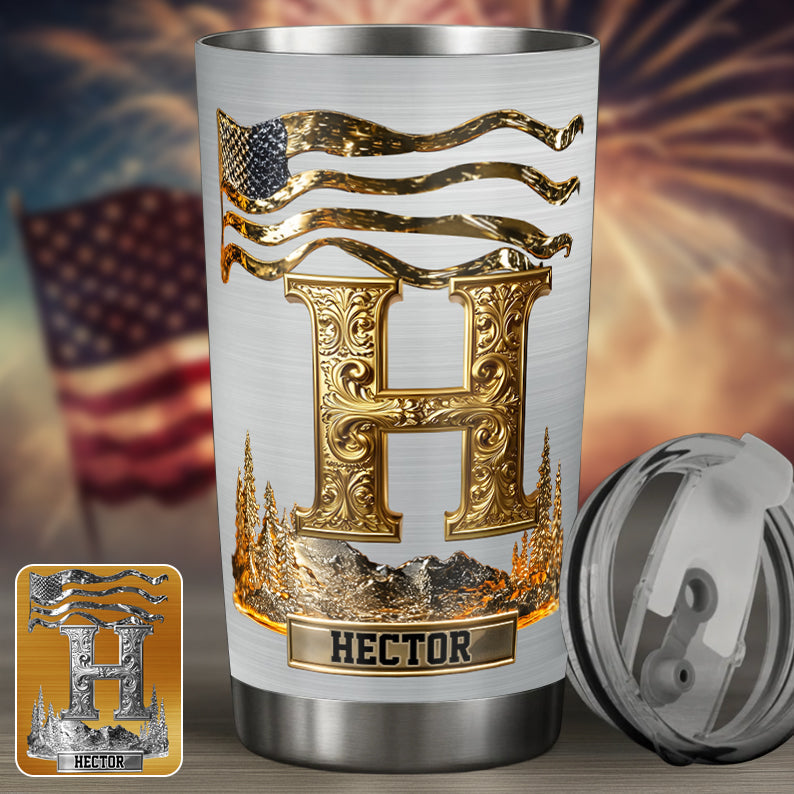 Name Initial Alphabet - Personalized Luxury Tumbler