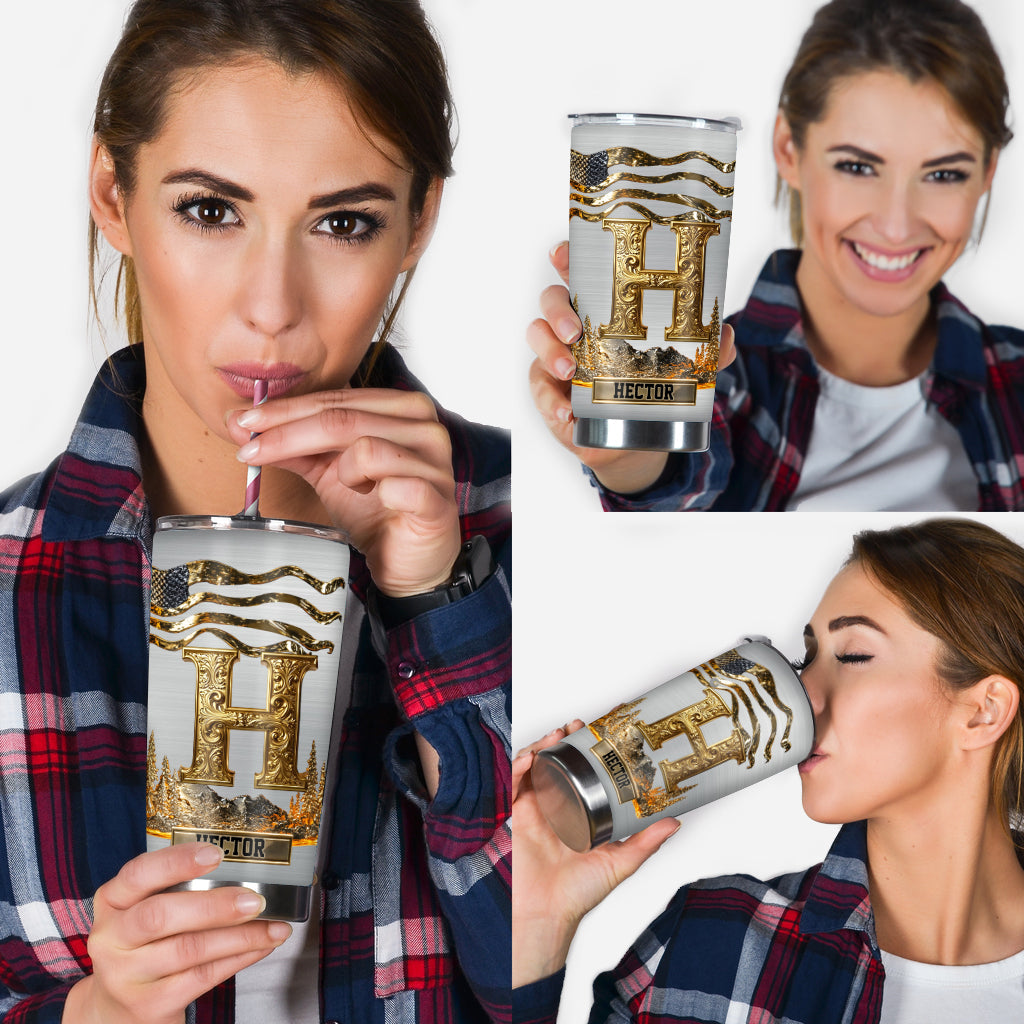 Name Initial Alphabet - Personalized Luxury Tumbler