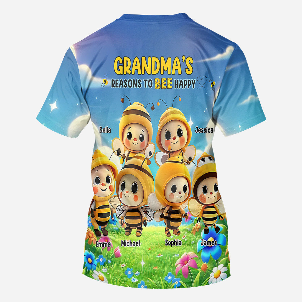 Reason To Bee Happy - Personalized Grandma All Over Shirt