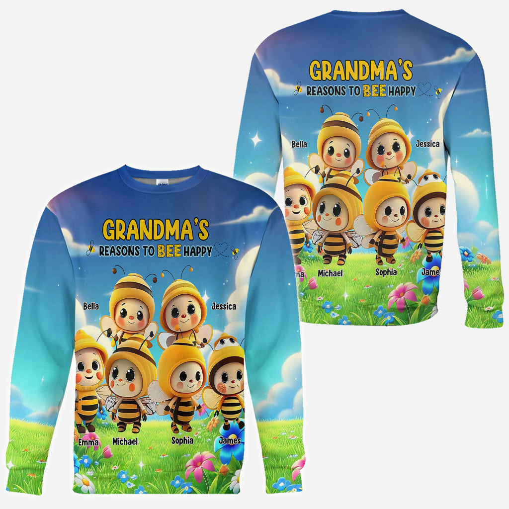 Reason To Bee Happy - Personalized Grandma All Over Shirt