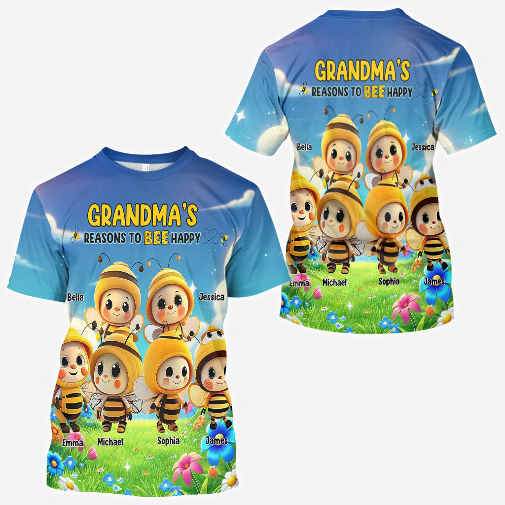 Reason To Bee Happy - Personalized Grandma All Over Shirt