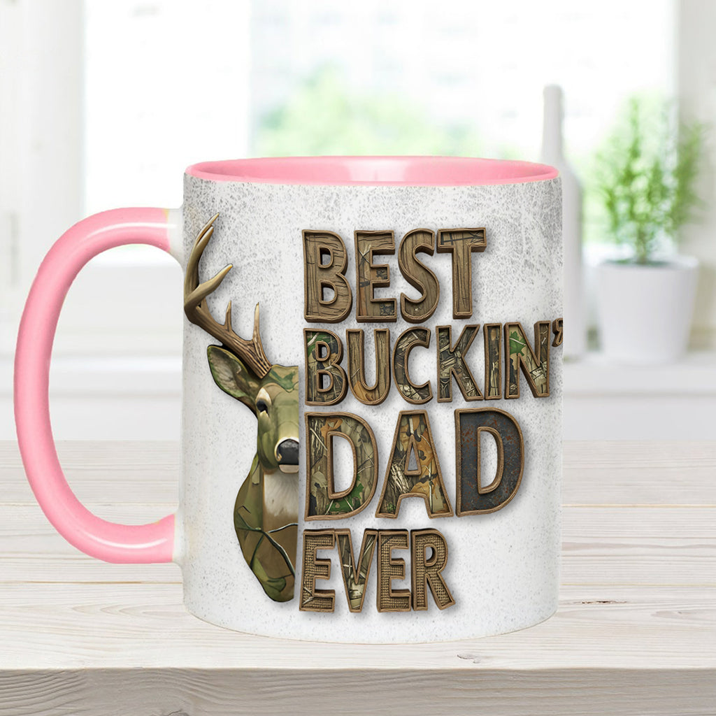 Best Buckin Dad Ever - Personalized Hunting Accent Mug