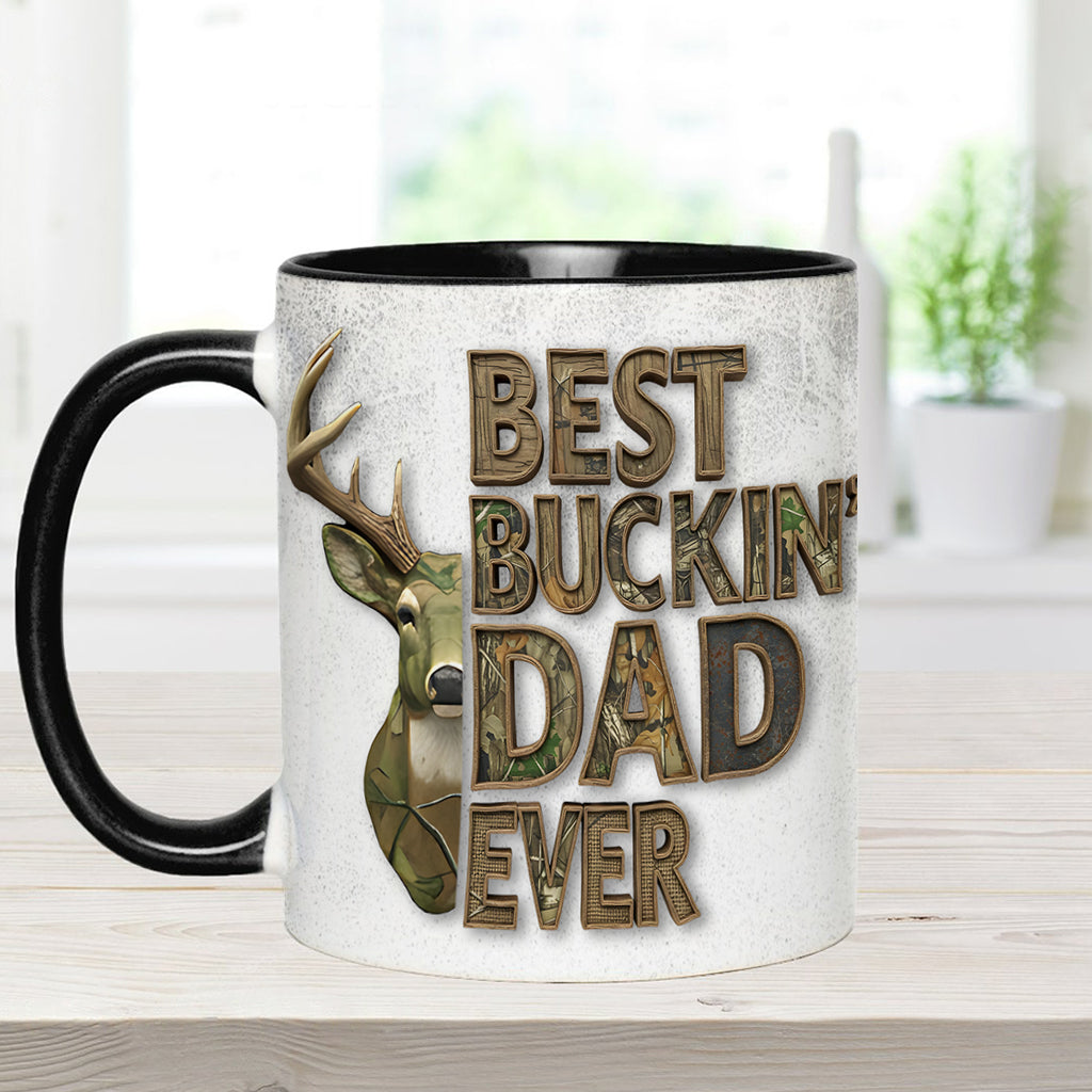 Best Buckin Dad Ever - Personalized Hunting Accent Mug