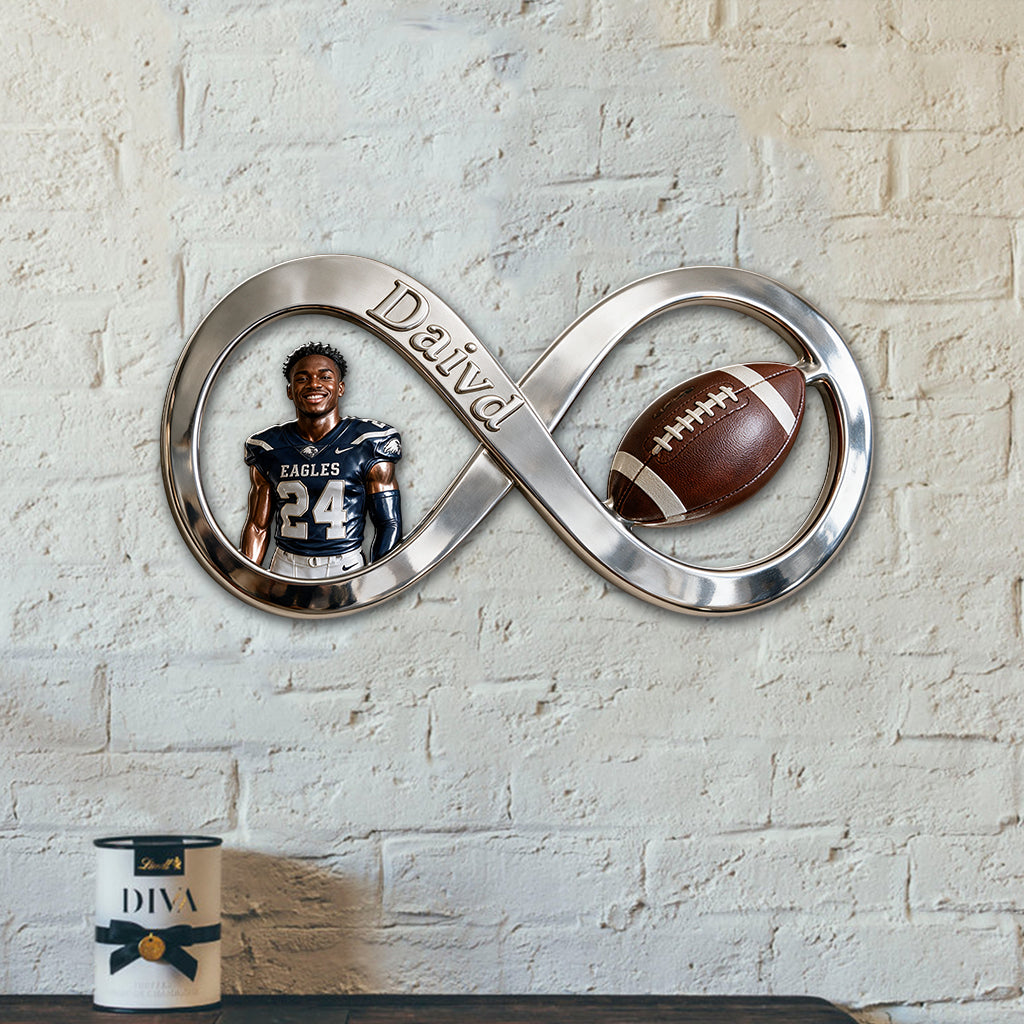 Any Sport, Any Photo - Personalized Football 3D Printed Cut Metal Sign