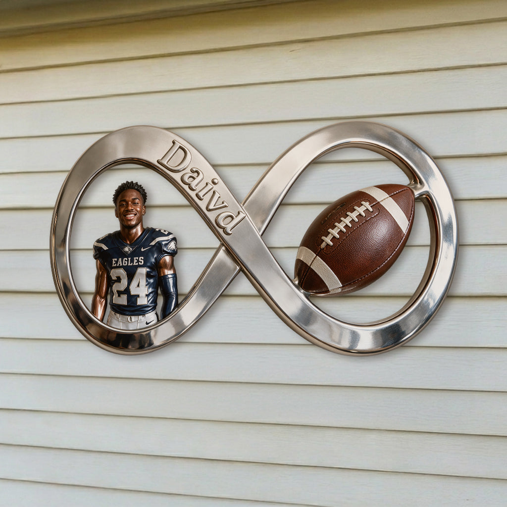 Any Sport, Any Photo - Personalized Football 3D Printed Cut Metal Sign