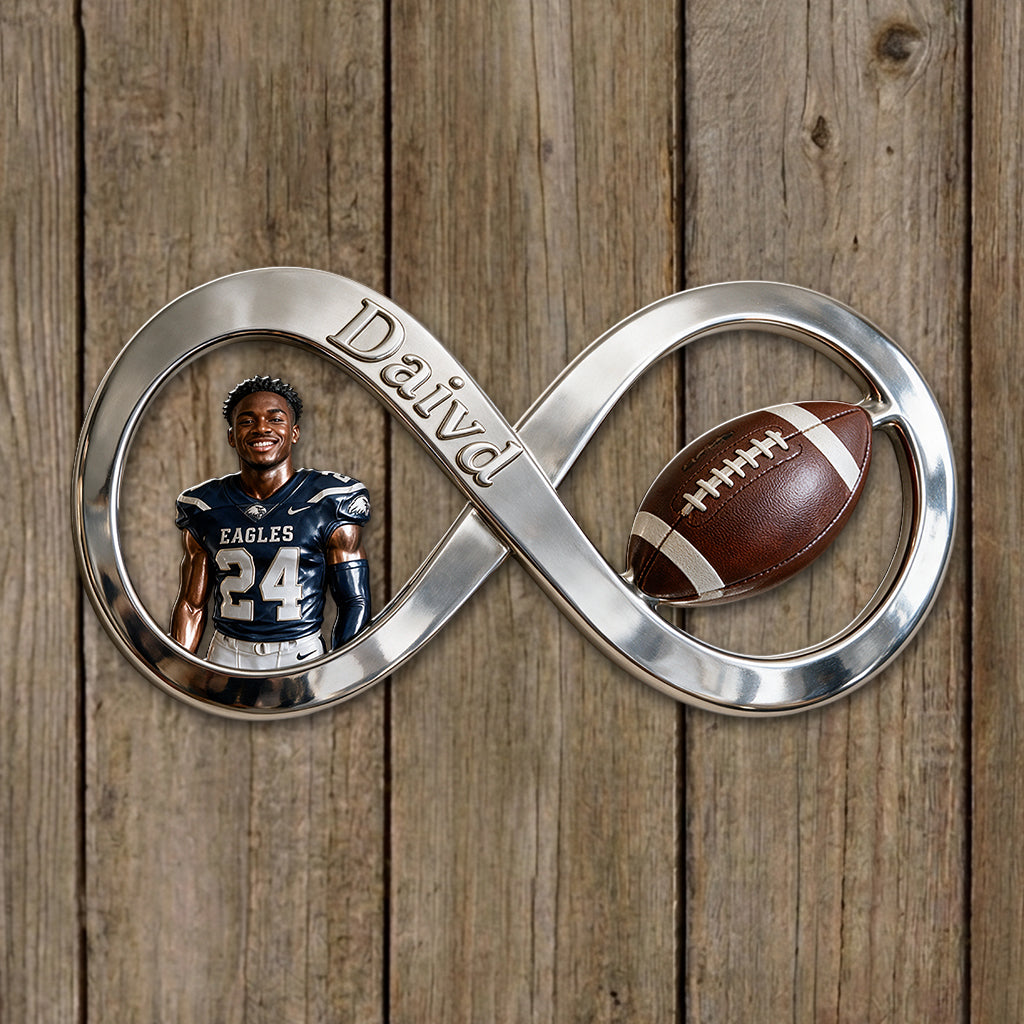 Any Sport, Any Photo - Personalized Football 3D Printed Cut Metal Sign