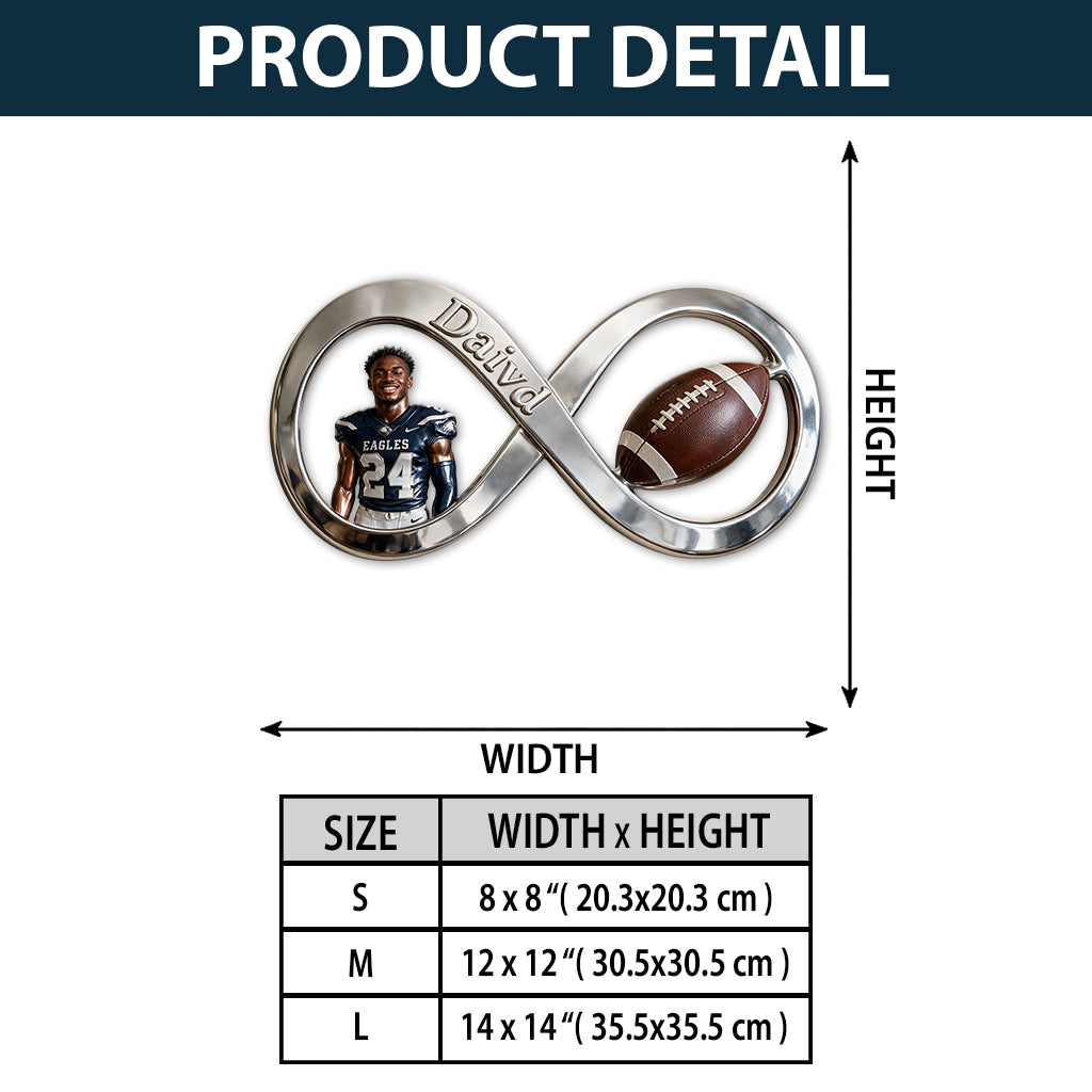 Any Sport, Any Photo - Personalized Football 3D Printed Cut Metal Sign