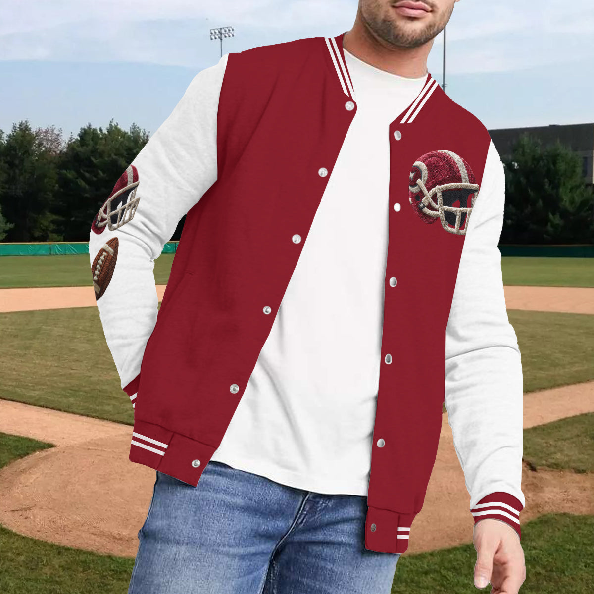 Love Football - Personalized Football Varsity Jacket