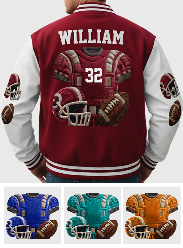 Love Football - Personalized Football Varsity Jacket