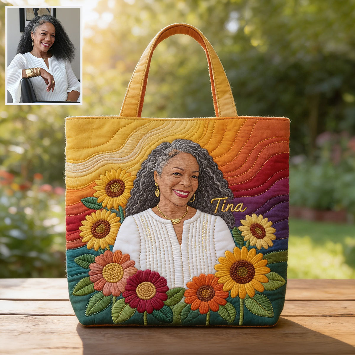 Any Photo Proud Woman - Personalized African American Quilted Tote Bag