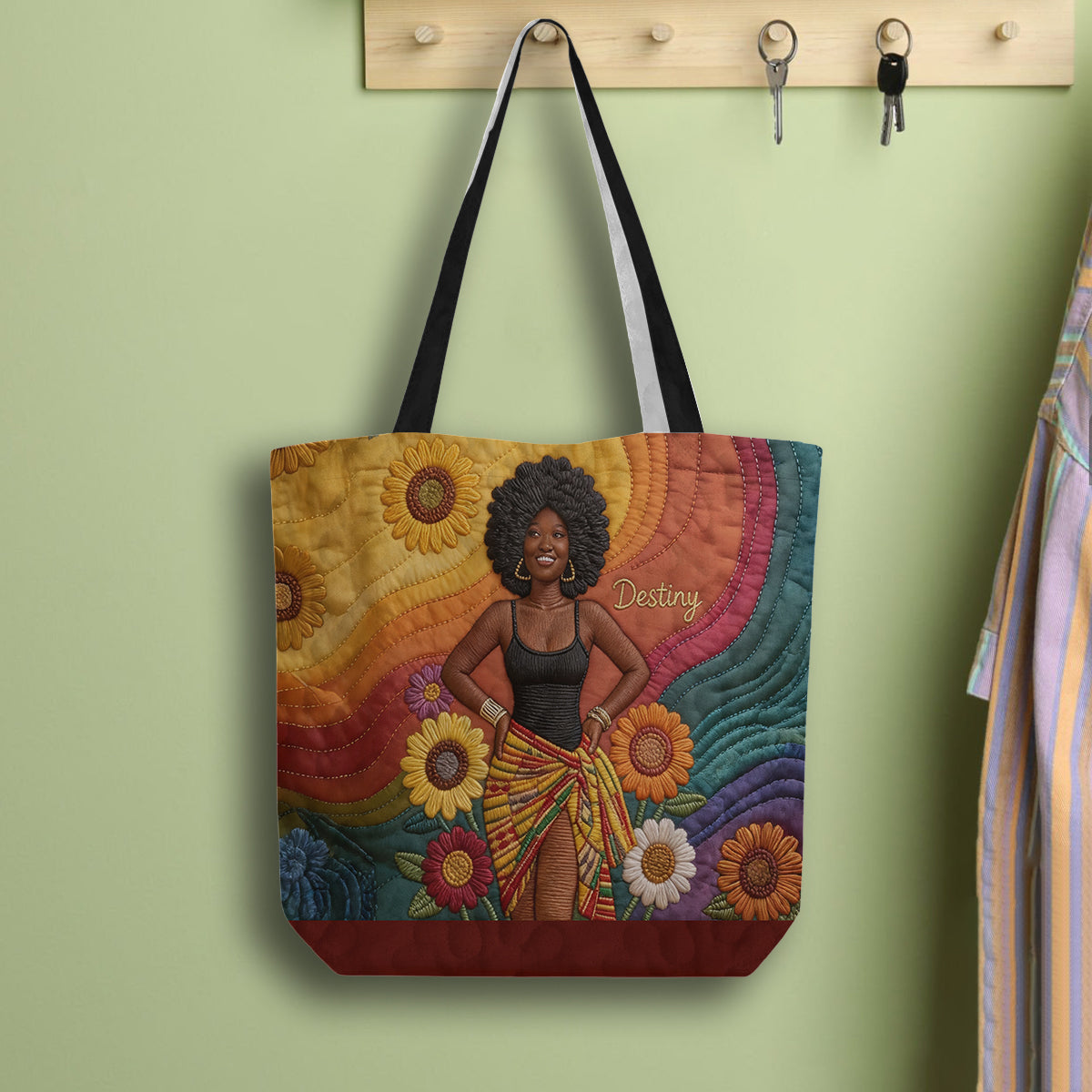 Any Photo Proud Woman - Personalized African American Quilted Tote Bag