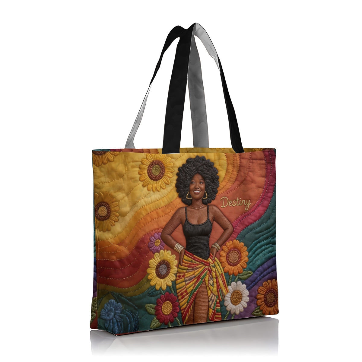 Any Photo Proud Woman - Personalized African American Quilted Tote Bag