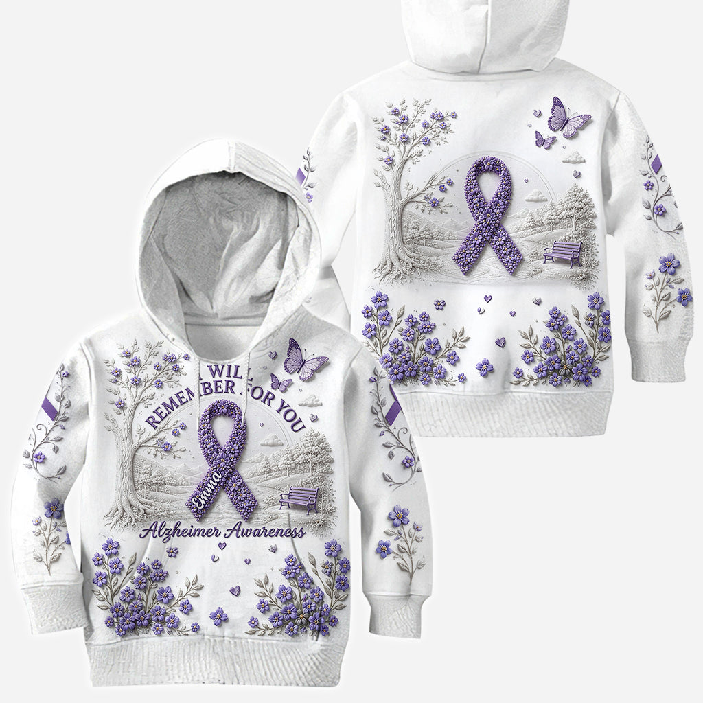 I Will Remember For You Purple - Personalized Alzheimer Awareness All Over Shirt