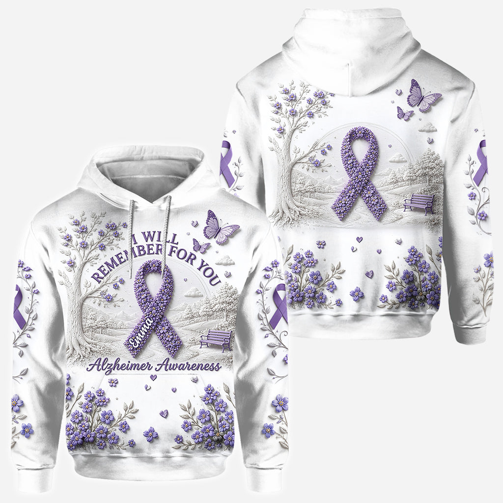 I Will Remember For You Purple - Personalized Alzheimer Awareness All Over Shirt