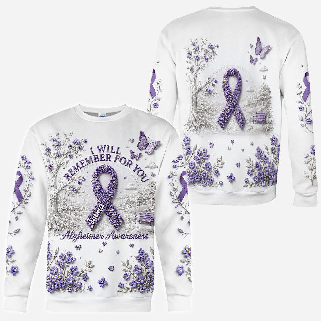 I Will Remember For You Purple - Personalized Alzheimer Awareness All Over Shirt