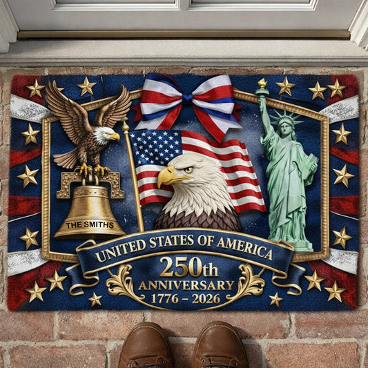 USA 250th Anniversary - Personalized Patriot Doormat