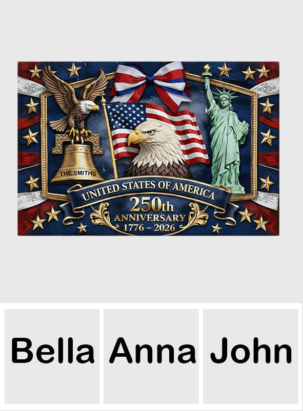 USA 250th Anniversary - Personalized Patriot Doormat