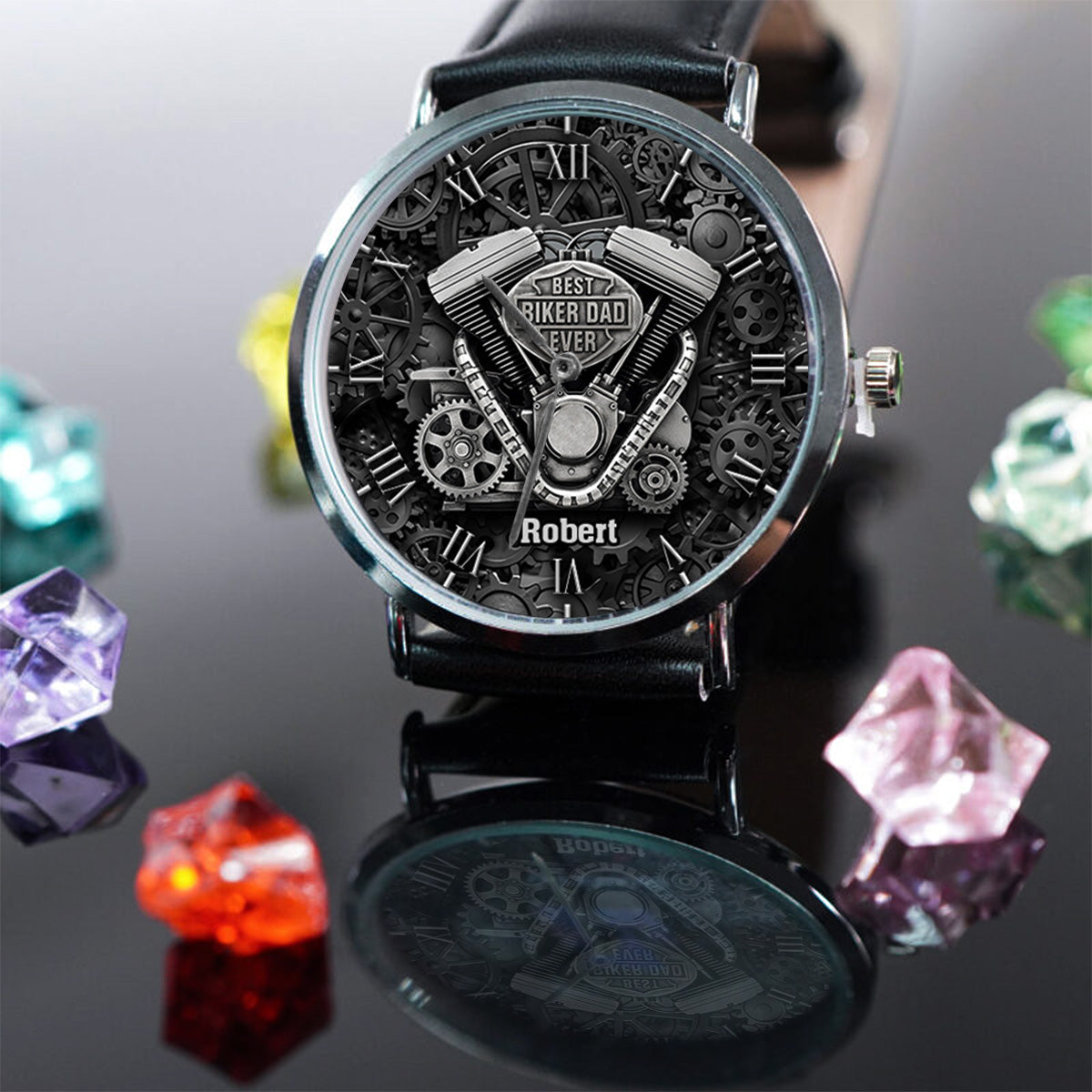 Best Dad Ever - Personalized Biker Hand Watch