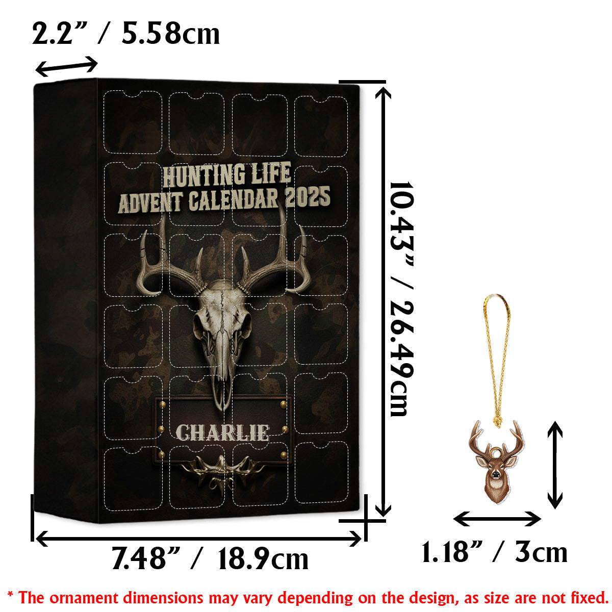 Hunting Life - Personalized Hunting Advent Calendar With Ornaments